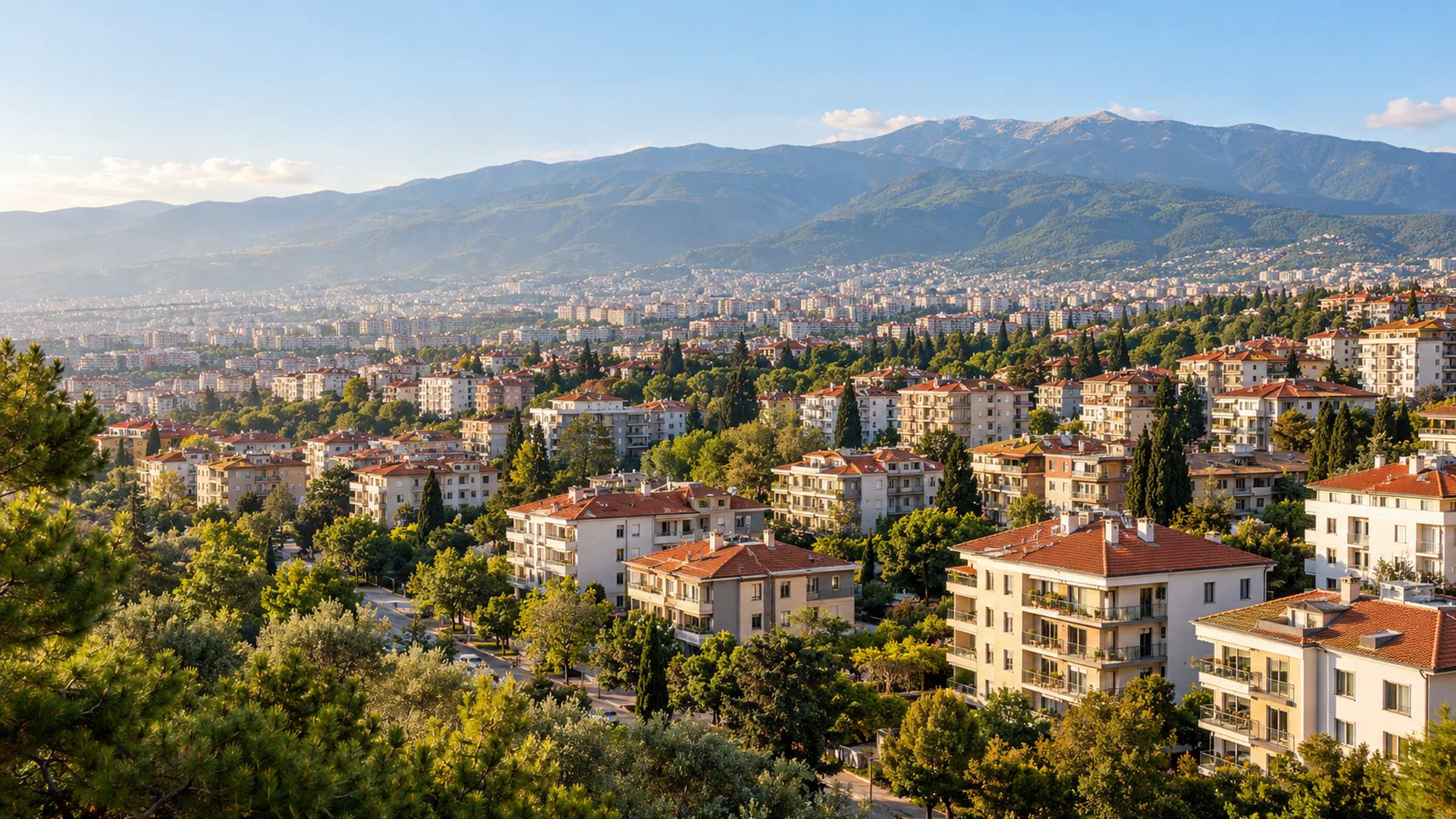 Bursa’da yeşil alanlar arasında konut bölgesi